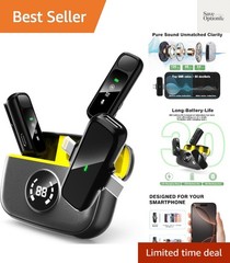 Wireless Lavalier Microphone for iPhone/Android – Dual Mini Noise Canceling M…