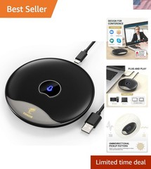 Compact USB Conference Microphone with Mute Function for Group Calls & Classes