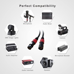 XLR Cables, Microphone Cable 1.5ft 6 Packs, Short XLR Cable Male to Female Mi…