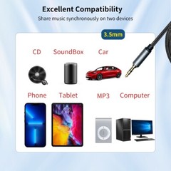 3.5 ST-3.5ST Nylon Braid Aux Cable Sheild Wire Low Noise for muscial instrument