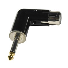 HQRP 3-Pin XLR Female to 1/4″ Male TS Angle Adapter Positions Right Left and 90°