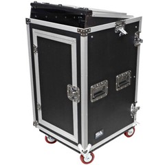 12 Space Rack Case with Slant Mixer Top and Casters – Amp Effect PA/DJ Pro Audio