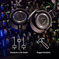 Audio Technica ATH-M50X Professional Studio Monitor One Size Fits All, Black