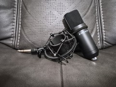DSCHLZY Black Condenser Microphone, Wired XLR 3-Pin, Shock Mount