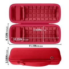 Baval Hard Portable Case Compatible With 11.1 x 4.13 x 3.58 inches, Red
