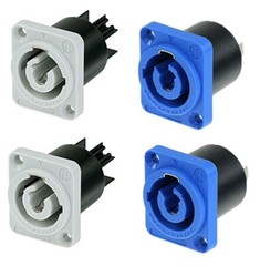 4 Pack – Neutrik NAC3MPB-1 + NACMPA-1 PowerCON In/Out Panel Mount Connectors