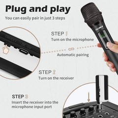 Dynamic Wireless Microphone Set with Mute Function for Indoor and Outdoor Use