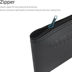 Microphone Bag, Black Zipper Pouch Fits for Wired, Wireless Microphone, Shock…