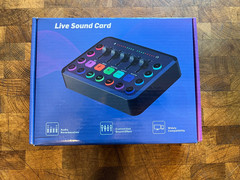 Live Sound Card and Audio w/ XLR Microphone Interface RGB PC Mixer for Streaming