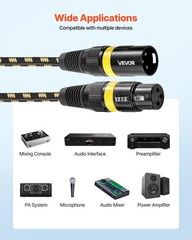 VEVOR XLR Cable 25 ft 6 Pack Balanced DMX Male to Female Microphone Cord 3-Pin