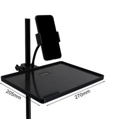 Microphone Stand Adjustable Mic Stand Tray with Phone Holder Clamp On Utility…