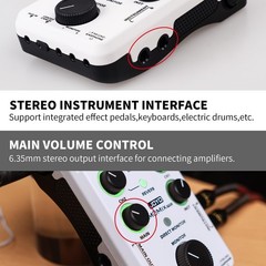 JOYO Audio Mixer USB Audio Interface Stereo XLR+48V Phantom Power Mixer for L…