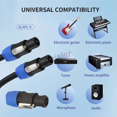 20Pcs Speakon Twist Lock 4Pole Plug Compatible Audio Loudspeaker Cable Neutrik
