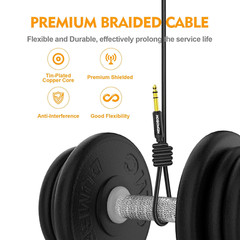 1/4 Inch TRS Instrument Cable 3.3Ft 2-Pack [Nylon Braided Shielded], 1/4 in TRS