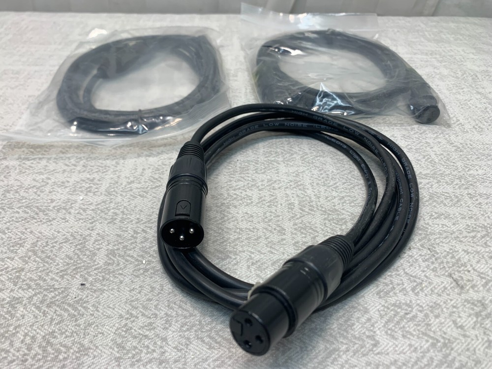 3 Pack Neutrik DMX XLR Cable RHC Low Noise LED3 Balanced Microphone 6.5 Ft. USA