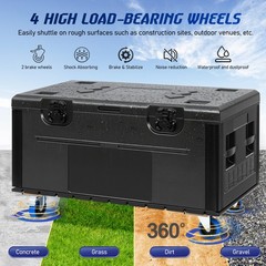 Cable Trunk Road Case Flight Case w/Wheels,Stackable Heavy Duty ATA Rolling Case