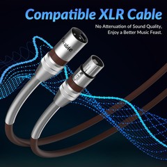 6ft Premium XLR Mic Cable Heavy Duty 22AWG OFC Shielded Brown Color