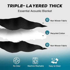 2 PCS Large Sound Dampening Blanket,96″ X 80″ Sound Absorbing Studio,Noise Cance