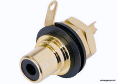 REAN NYS367-0 RCA Panel Mount Jack w/ Gold Plated Contacts – BLACK INSERT