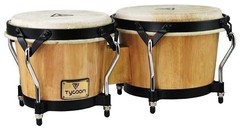 Tycoon Percussion STB-BN Supremo Series Natural Finish Bongos 7″ & 8-1/2″