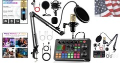 Podcast Equipment Bundle, Podcast Equipment with BM-800 MicrophoneGold & F998…