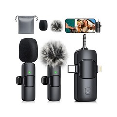 3-in-1 Mini Microphone for iPhone: Wireless Lavalier Microphone with 80ft Ran…