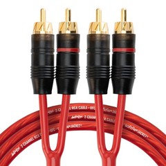 Install Link Audio Cable RCA for Subwoofer or Stereo 20 Feet, Frosted Red