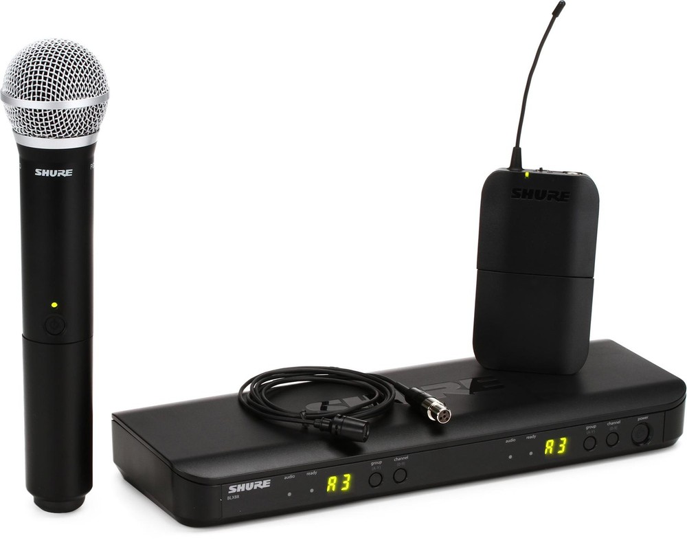 Shure BLX1288/CVL Dual Channel Wireless Combo System – H10 Band