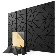 12-Pack Acoustic Panels,12″x12″x0.4″ Soundproof Wall Panels, Peel & Stick Sou…