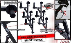 6-PACK Wall Mountable PA Speaker Bracket Stands GRIFFIN | Level Tilt Adjustments