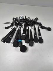Lot of 10 Used Microphones – Various Models & Brands, Working