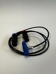 Dual 3-Pin XLR Female to 5-Pin Lemo Right Angle Audio Breakout Cable Red Blue BN