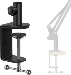Metal Desk Clamp for Mic Stand, C-Mount Boom Arm Table Clamp, Side Knob Adjustme