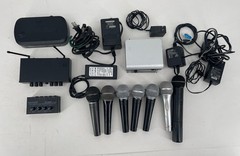 Shure Samson Audio Gear Lot Wireless Receivers Microphones Mixer Cables