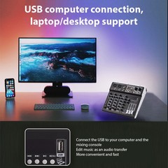 Audio Mixer 4-Channel Mixing Console 48V Phantom Power For Home Studio Reco CNQI