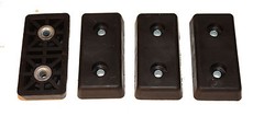 FOUR LARGE RECTANGULAR RECTANGLE RUBBER FEET AMPS, CASES MADE IN USA/ FREE S&H