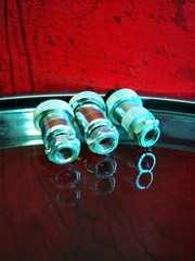 Lot of 3 1970’s Japanese 4 pin female microphone cable connector Aiwa Calrad # 4