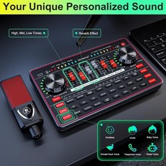Podcast Microphone Bundle with Live Sound Board Audio Mixer, Podcast Equipmen…