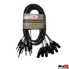 ProX XC-8SXM10 10Ft High-Performance 8-Channel Snake Cable XLR-M TO 1/4″ TRS