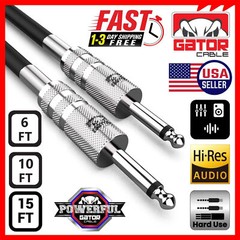 1/4” to 1/4” Male Mono Plug Cable Wire Cord Guitar Bass Instrument DJ Mixer
