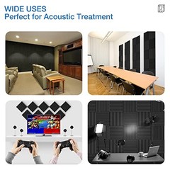 48 Pack Sound Proof Foam Panels for Walls,2″ 2 Inch 48 Pack Self Adhesive Black