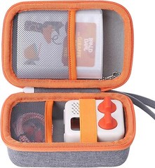 co2CREA Hard Case Compatible with pour Yoto Mini, Grey and Orange Zipper