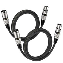EBXYA XLR Cable 2ft 2 Pack – Balanced DMX Cable, 3 Pin 2 feet-2 Pack, 2