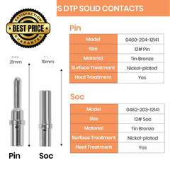 200PCS Solid Pin Connector Kit for Deutsch Connectors – Closed Barrel…