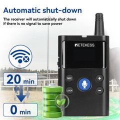 Retekess TT126 Two-Way Tour Guide System Mic Transmitter and One Receiver Church