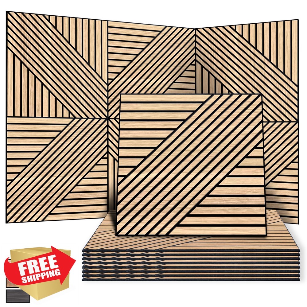 WoveN SounD Wall Panels Natural Oak Geometric