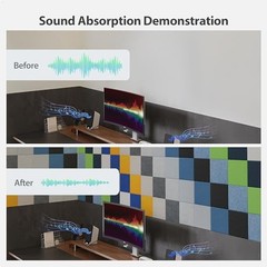 12 Pack Acoustic Panels Self Adhesive Sound Proof Square 12pcs Silver/Gray