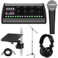 Behringer P16-HQ POWERPLAY 16-Channel Personal Monitoring Mixer, Bundle with SM5