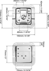 Road Case Spring Loaded Recessed Latch, 4 Pack Heavy Duty Recessed Butterfly Twi
