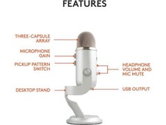 Blue Yeti USB Microphone for PC, Mac, Gaming, Recording, Streaming, Podcasting,